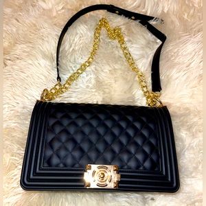 Black & gold purse